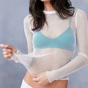 Urban Outfitters White Mesh Shirt